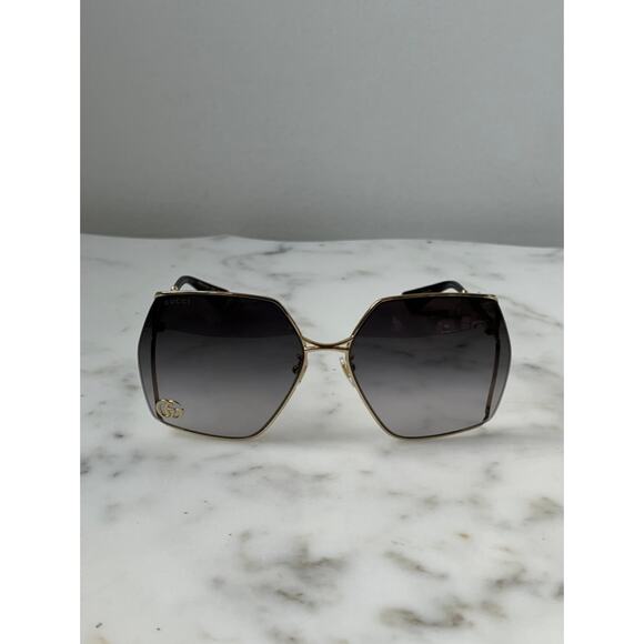 NEW Gucci GG0817S Marmont Logo Oversized Gold Sunglasses - Picture 4 of 9